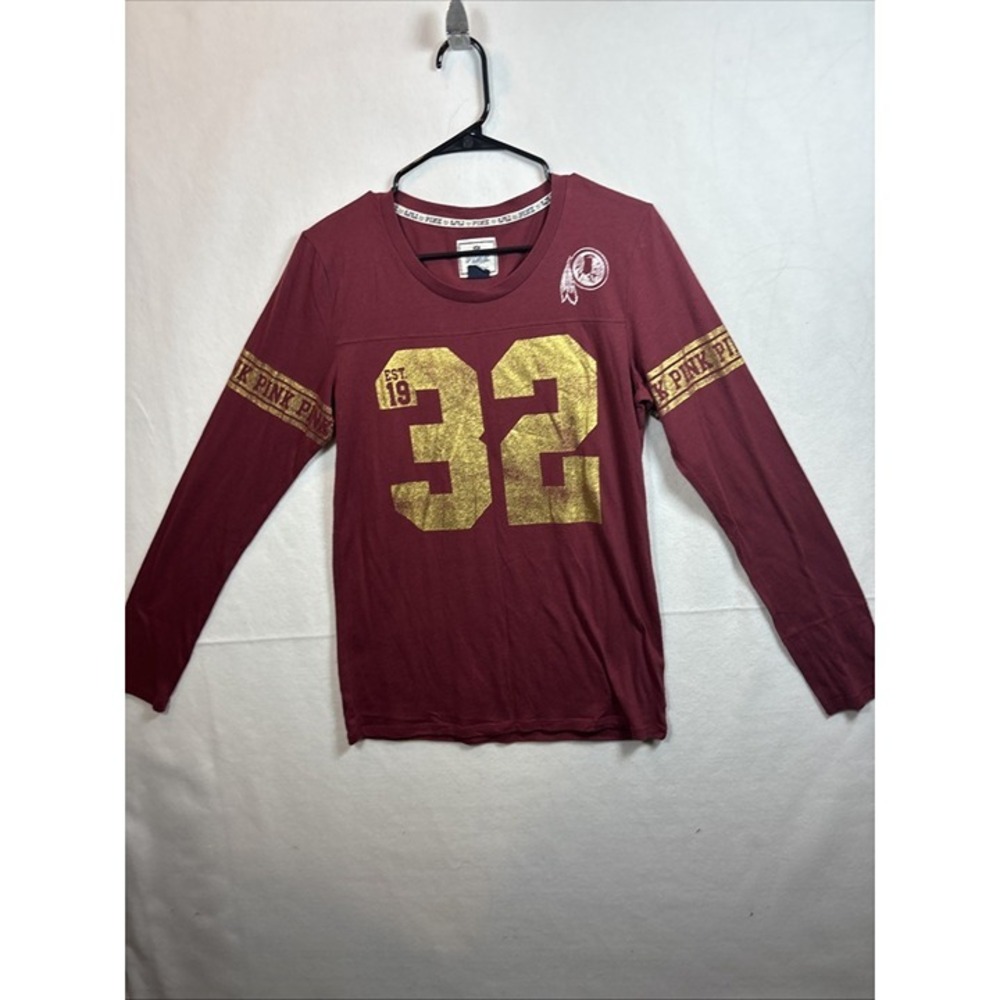 PINK Victoria's Secret Washington‎ Redskins Jersey Tee Kids L Burgundy Excellent